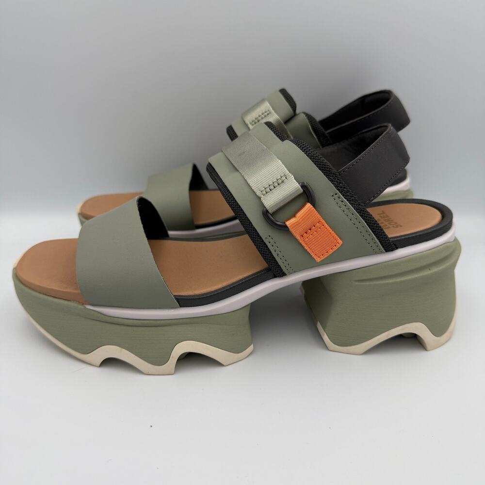 Sorel Kinetic Platform Sandals Women's 10 Green Sport Sandals